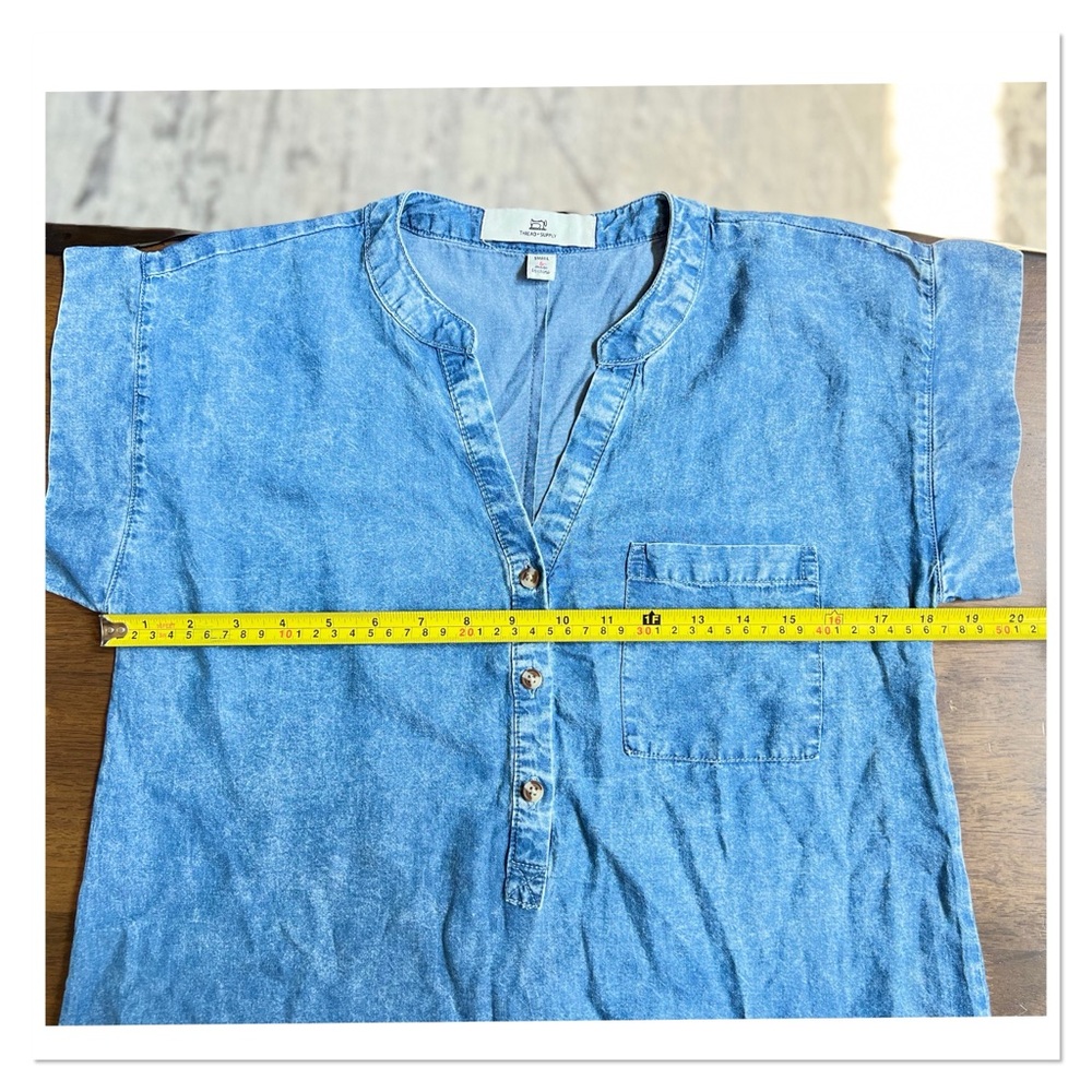THREAD & SUPPLY Acid Wash Denim Style Dress NWOT - Picture 6 of 10